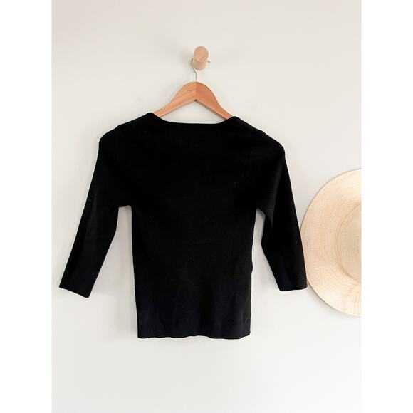 Anthropologie | Maeve Sweetheart Sweater in Black | Sz XS - Picture 8 of 8